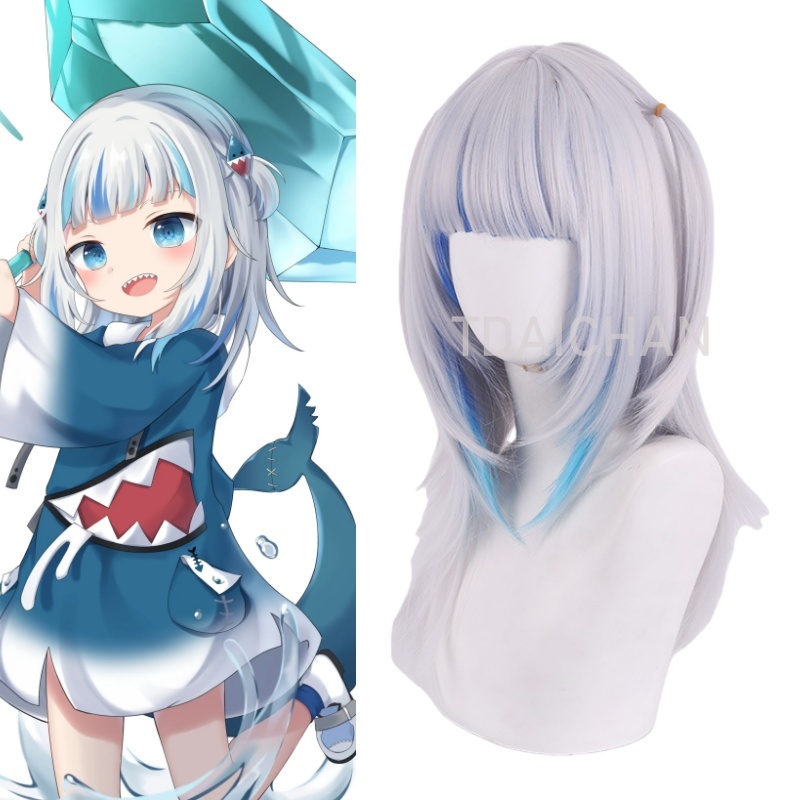 Peluca de Cosplay Gawr Gura 20 - Virtual Gaming Accessories reseña y precio