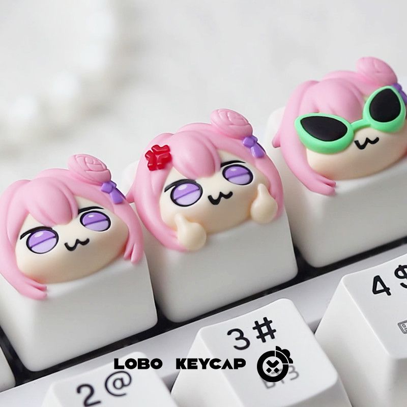 Tecla artesanal de resina con  - Gaming Accessories Pink reseña y precio